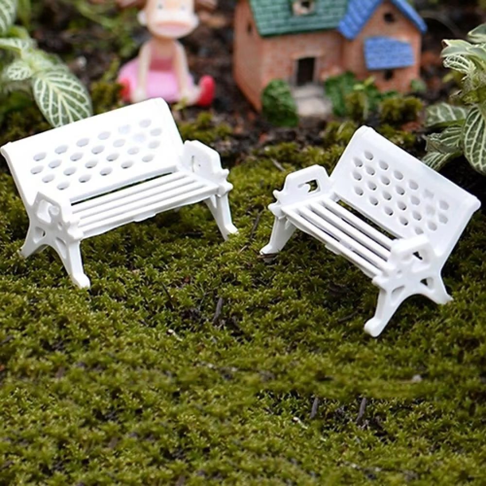 2Pcs Mini Park Seat Bench Cute - Woodworking Resin 评论和价格