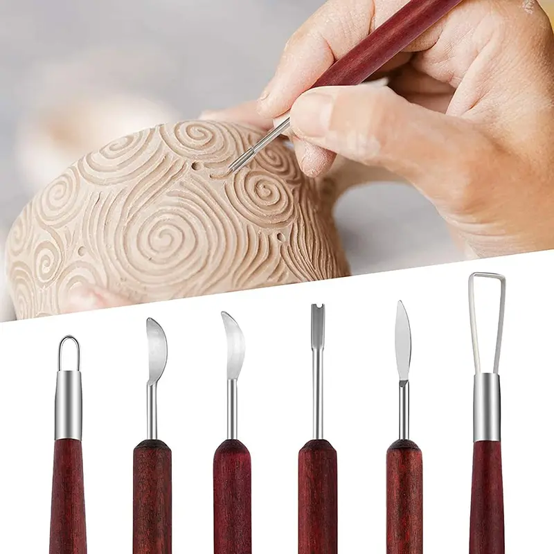 Artist's 6-Piece Wooden Potter - Wood Chisel Set 评论和价格