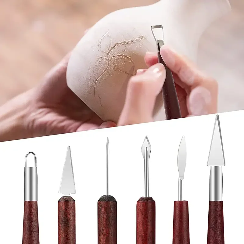 Artist's 6-Piece Wooden Potter - Wood Chisel Set 评论和价格