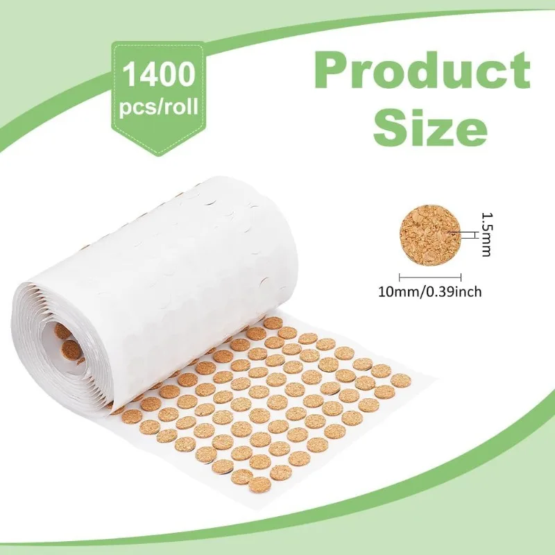 1400pcs Adhesive Cork Circles  - Woodworking Glue 评论和价格