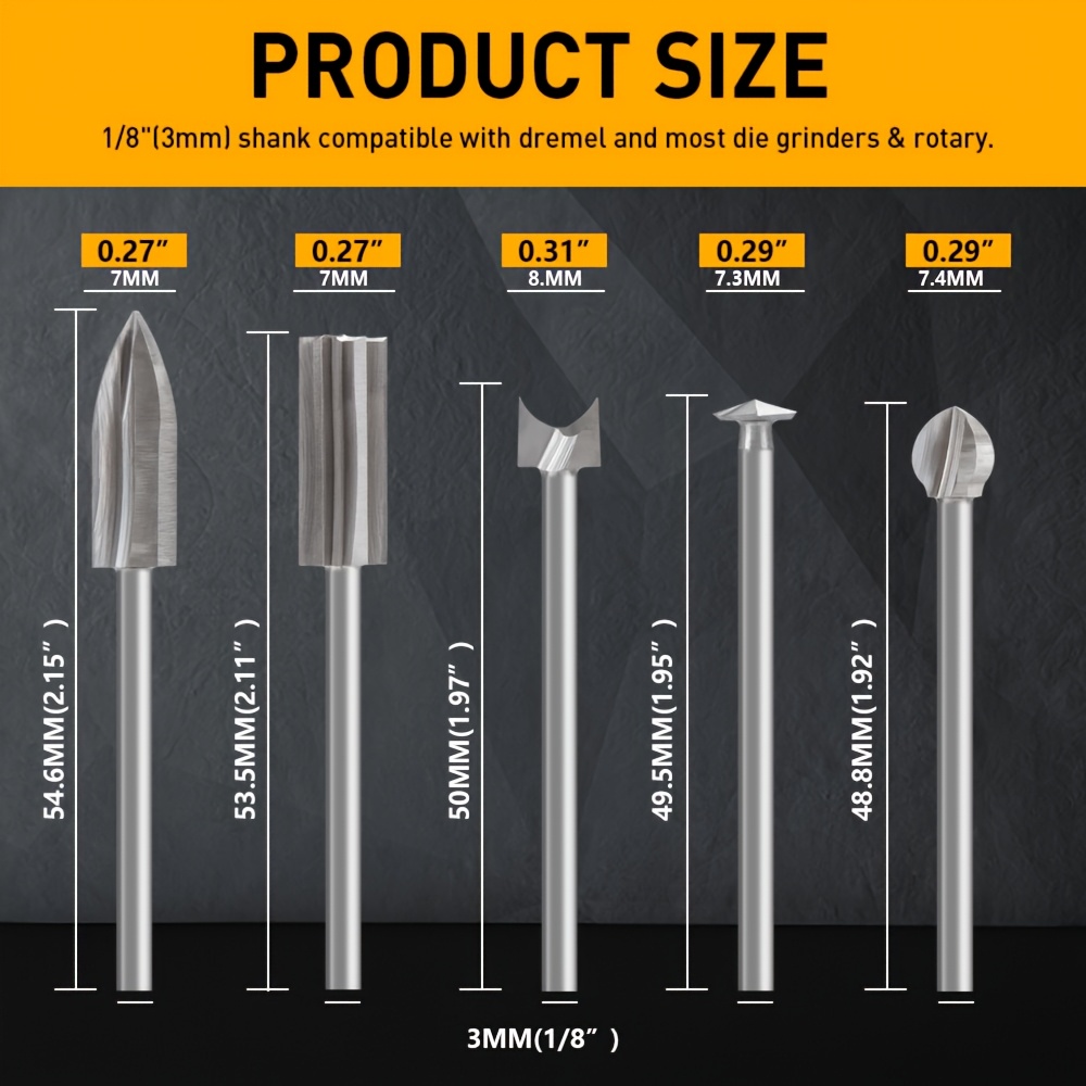 11PCS HSS Engraving Drill Bits - Wood Chisel Set 评论和价格